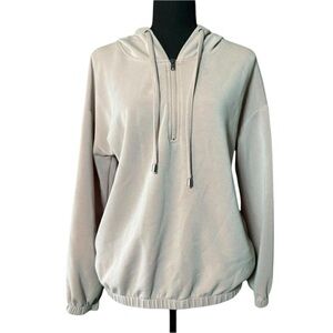 CABLE AND GAUGE womens dusty pink quarter zip athletic hoodie